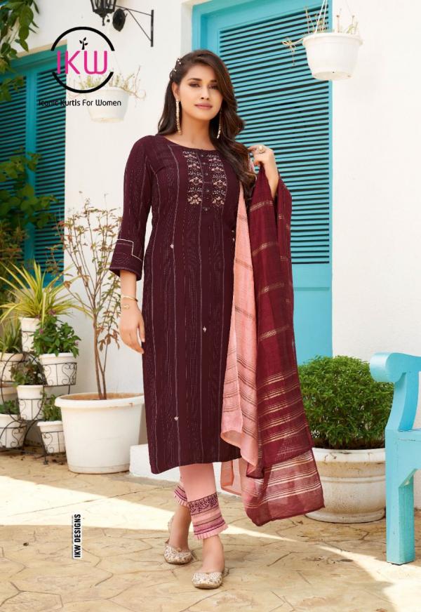 Ikw Hazel Vol 1 Viscose Designer Readymade Suit